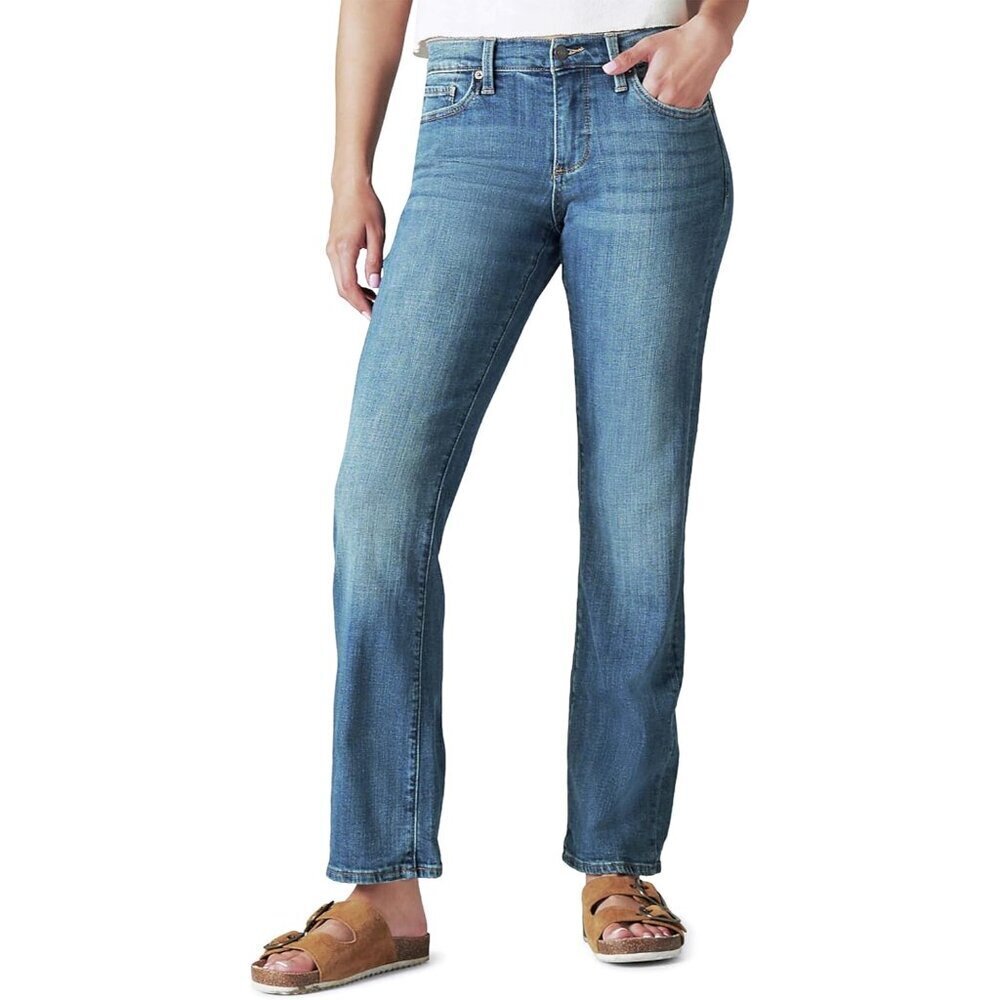 Women's Bootcut Jeans Cotton Spandex Mid Rise Relaxed Fit Kansas